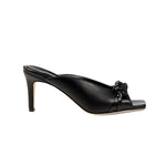 Kibele Black High Heels Sandal featuring a sleek design and stylish braided detail, perfect for elegant occasions.