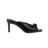 Kibele Black High Heels Sandal featuring a sleek design and stylish braided detail, perfect for elegant occasions.