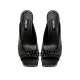 Kibele Black High Heels Sandal featuring a sleek design and braided detailing, perfect for stylish outfits.