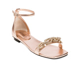 Catena Notte Blush  Mettalic Ankle Cross Sandal