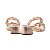 Catena Notte Glam Blush Metallic 2 Strap Sandal