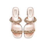 Catena Notte Glam Blush Metallic 2 Strap Sandal