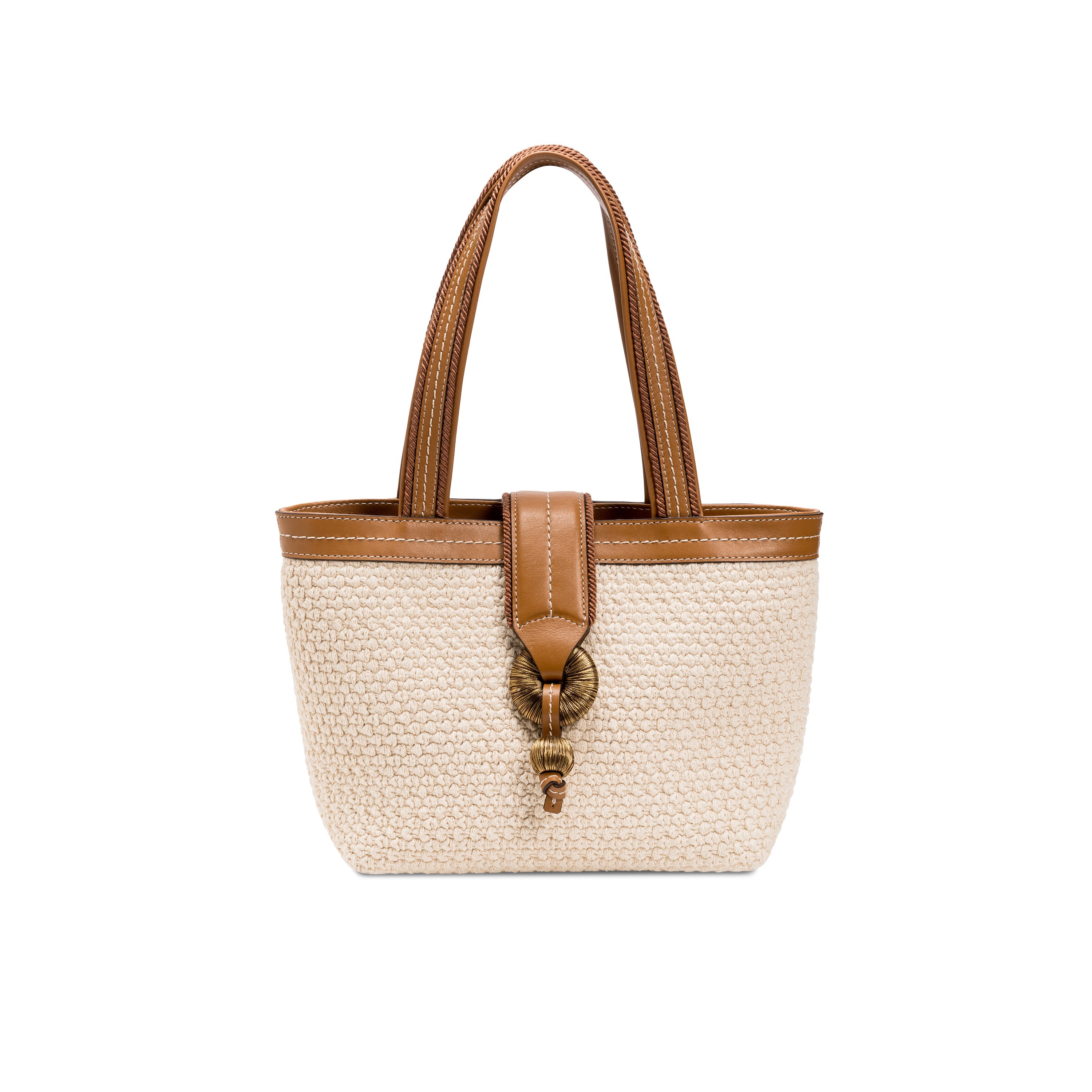 Boho Chic Small Off White Tote Bag featuring expandable sides and elegant off-white design for a stylish carryall.