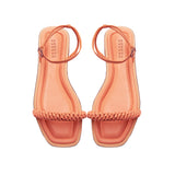 Rovena Peach Flat Removable Ankle Sandal