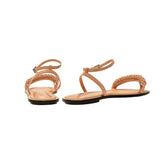 Rovena Peach Flat Removable Ankle Sandal