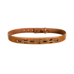 Catena Camello Belt featuring a stylish tan leather design with a unique chain link accent.