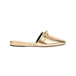 Elegant gold Catena sliperette with a chic chain detail, perfect for a feminine silhouette and stylish comfort.