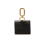 Catena Notte Black AirPods Case featuring gold hardware and sleek leather design, perfect for stylish audio accessory storage.