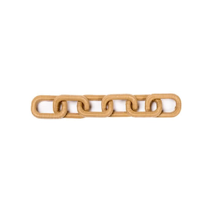 Stylish Catena Raffia Chain in natural color, featuring interlinked raffia elements, ideal for trendy accessories.