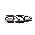 Kibele Black Ankle Cross Sandal featuring elegant design with ankle strap and stylish cross detailing.