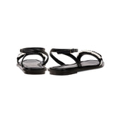 Kibele Black Ankle Cross Sandal featuring elegant design with ankle strap and stylish cross detailing.