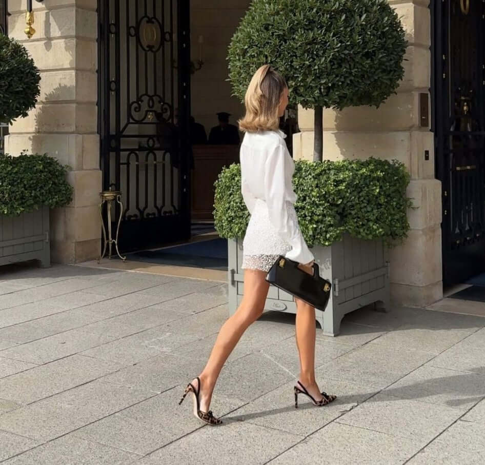 Saasha Burns with Catena Leopard Slingback High-Heel Sandal