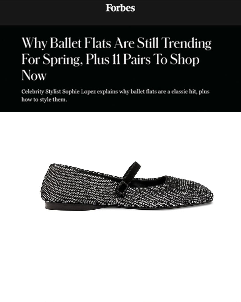 Forbes Lumina Crystal Black Flat Ballerina