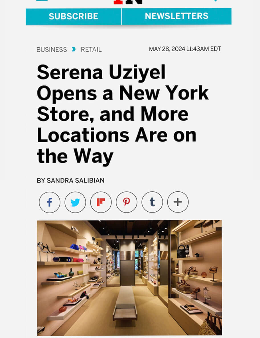 Serena Uziyel Broome Store is featured in Footwear News
