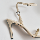 Catena Notte Ivory & Glam High-Heel Ankle Cross Sandal