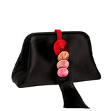 Alessa Black & Multicolor Tassel Pouch Bag