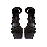 Ophilia Black Flat Lace-Up Sandal