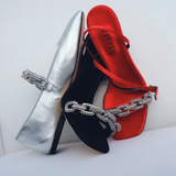 Catena Notte Black & Glam High-Heel Slingback Sandal