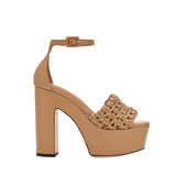 Aurnia Latte & Gold Platform Ankle Sandal