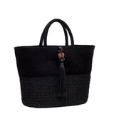 Melita Black & Black Large Tote Bag