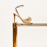 Rhea Gold  High-Heel Ankle Cross Sandal