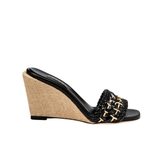 Almeria Black Wedge Sandal