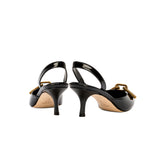 Catena Black Mid-Heel Slingback Pump