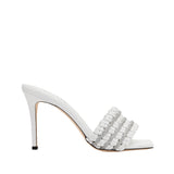 Aurnia Off-White & Silver High-Heel Sandal