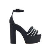 Aurnia Black & Silver Platform Ankle Sandal