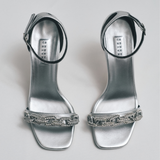 Catena Notte Silver & Glam High-Heel Ankle Sandal