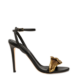 Valeria Black High-Heel Ankle Cross Sandal