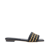 Aurnia Black & Gold Flat Sandal