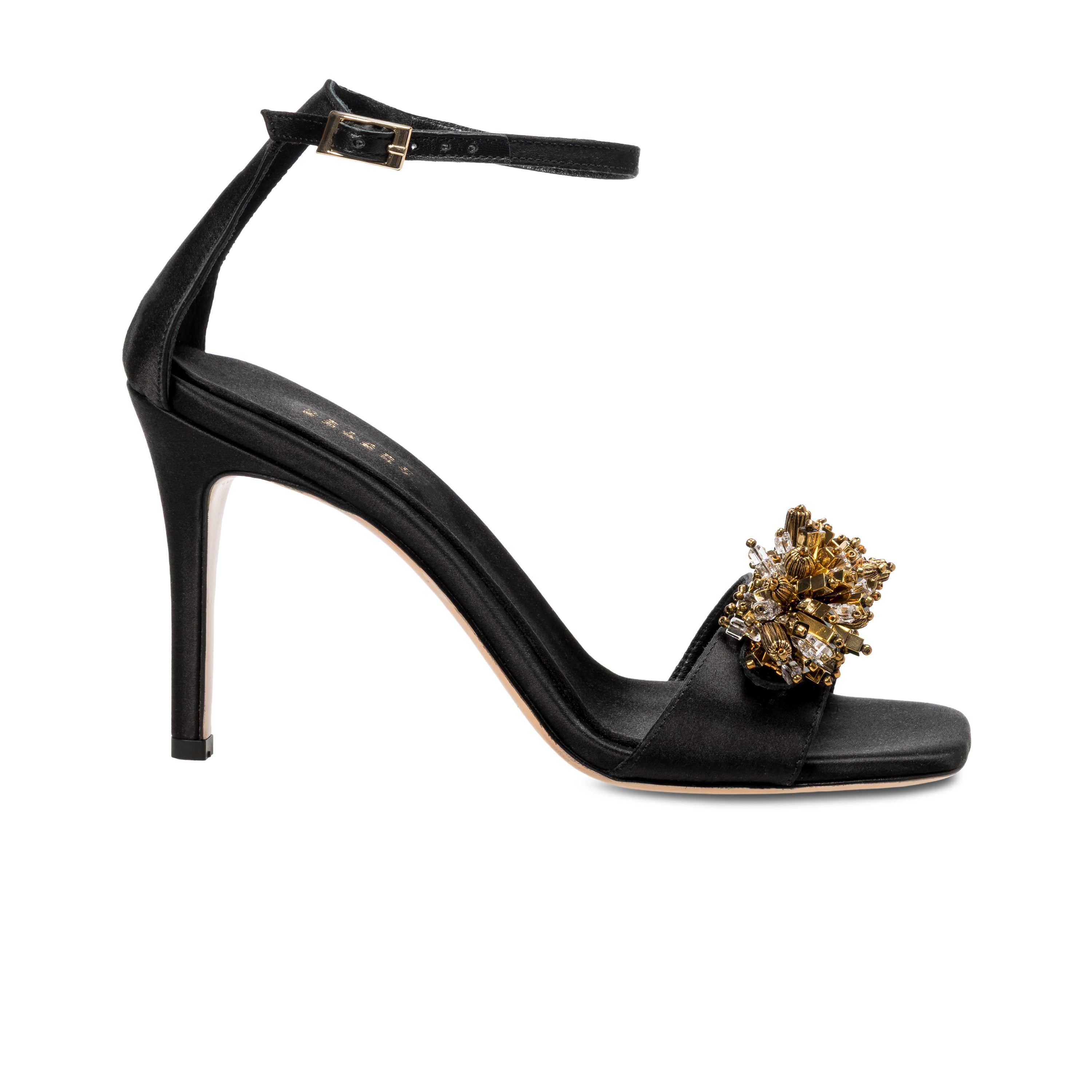 Black Crystal 90MM Ankle Sandal