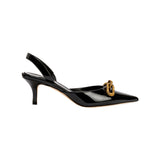 Catena Black Mid-Heel Slingback Pump