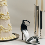 Catena Notte Silver & Glam High-Heel Ankle Sandal