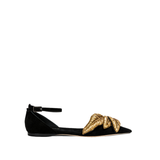 Valeria Black Flat Ankle Ballerina