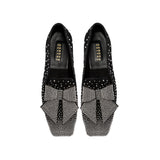 Fiocco Black Stud Flat Moccasin