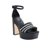 Aurnia Black & Silver Platform Ankle Sandal