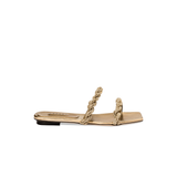 Roxana Gold Flat Two Strap Sandal