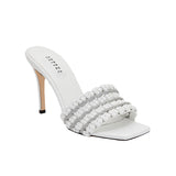 Aurnia Off-White & Silver High-Heel Sandal