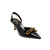 Catena Black Mid-Heel Slingback Pump