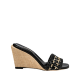 Almeria Black Wedge Sandal