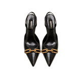 Catena Black Mid-Heel Slingback Pump