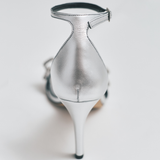 Catena Notte Silver & Glam High-Heel Ankle Sandal