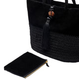 Melita Black & Black Large Tote Bag