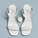Catena Notte Off-White & Glam High-Heel Slingback Sandal