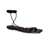 Ophilia Black Flat Lace-Up Sandal