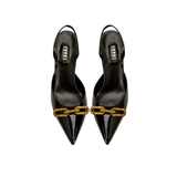 Catena Black Mid-Heel Slingback Pump