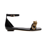 Catena Black Flat Ankle Sandal