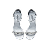 Catena Notte Silver & Glam High-Heel Ankle Sandal